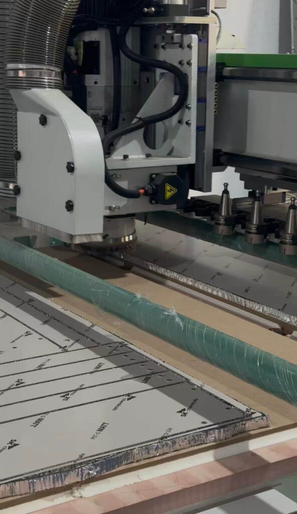 finishing and smoothing aluminum honeycomb panel edges after cutting