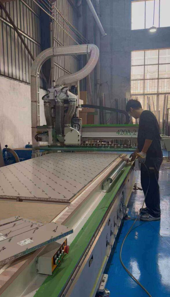 marking aluminum honeycomb panel cutting line with measuring tools
