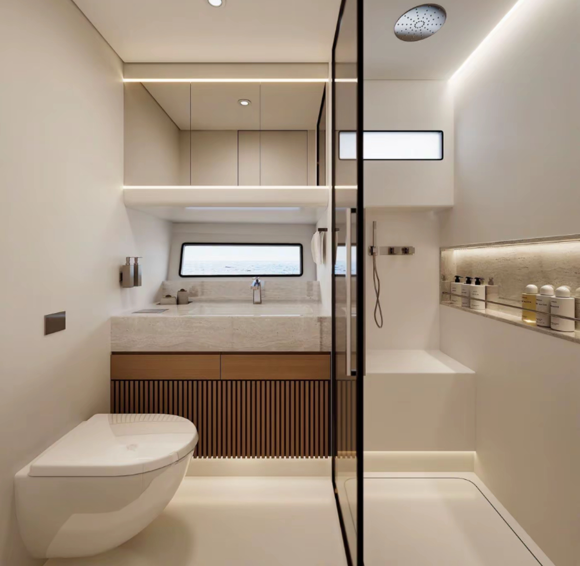 yacht interior bathroom cabinet waterproof aluminum honeycomb marine furniture