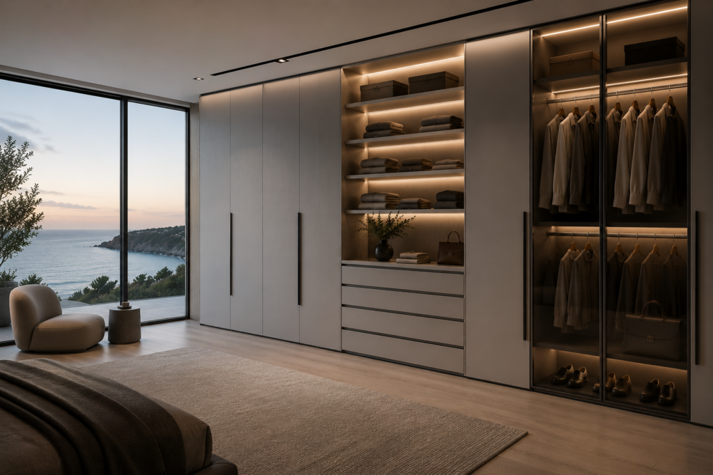 Modern aluminum wardrobe cabinet system for high-humidity environments
