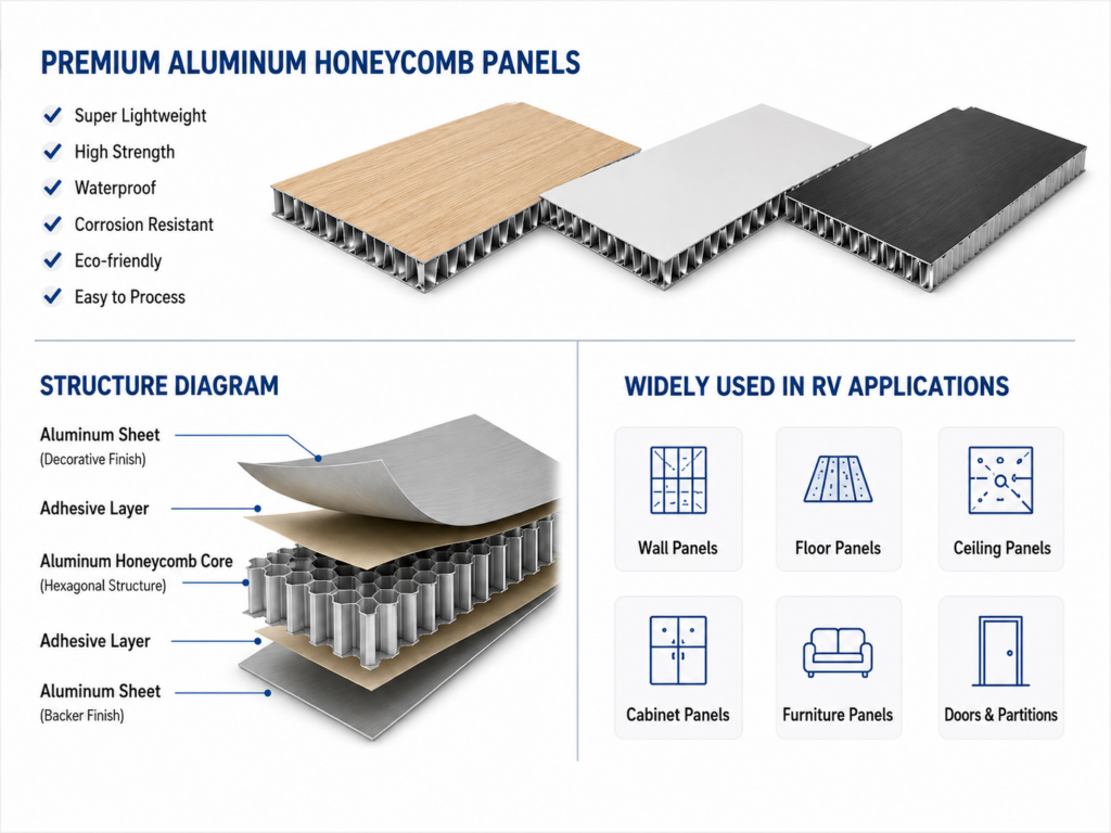 Aluminum Honeycomb Panels for RV Interior Applications - Aluminum honeycomb panel