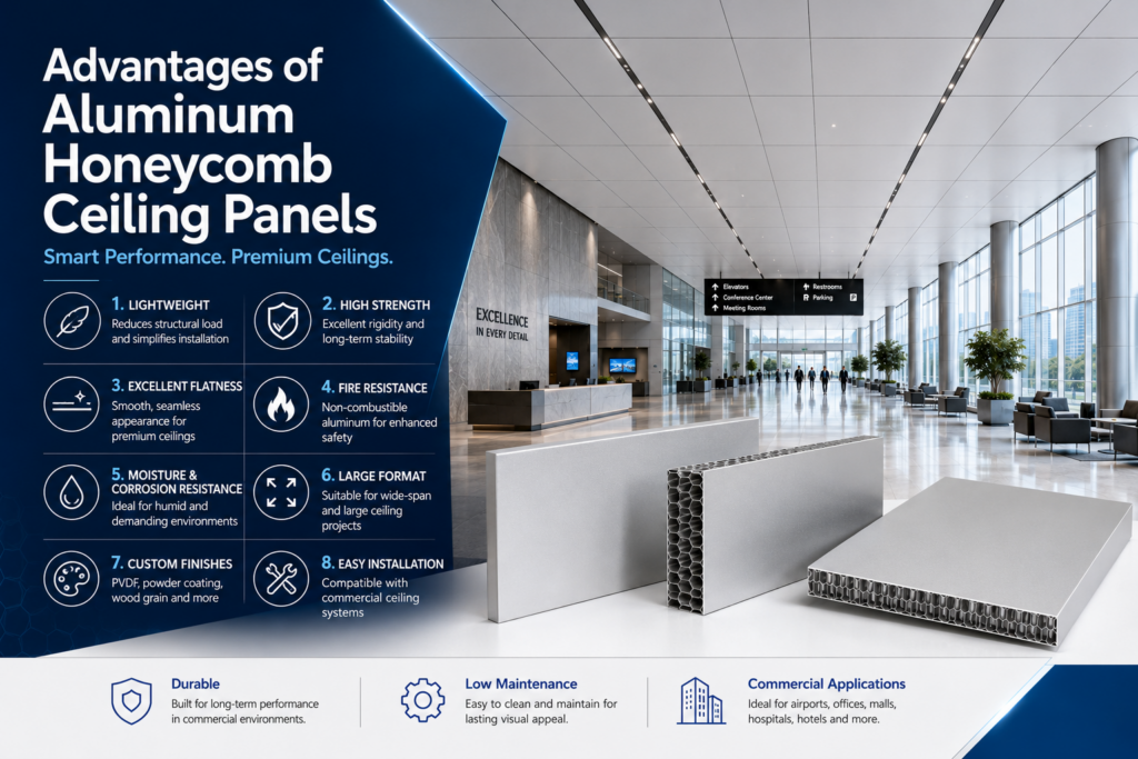 Advantages of aluminum honeycomb ceiling panels