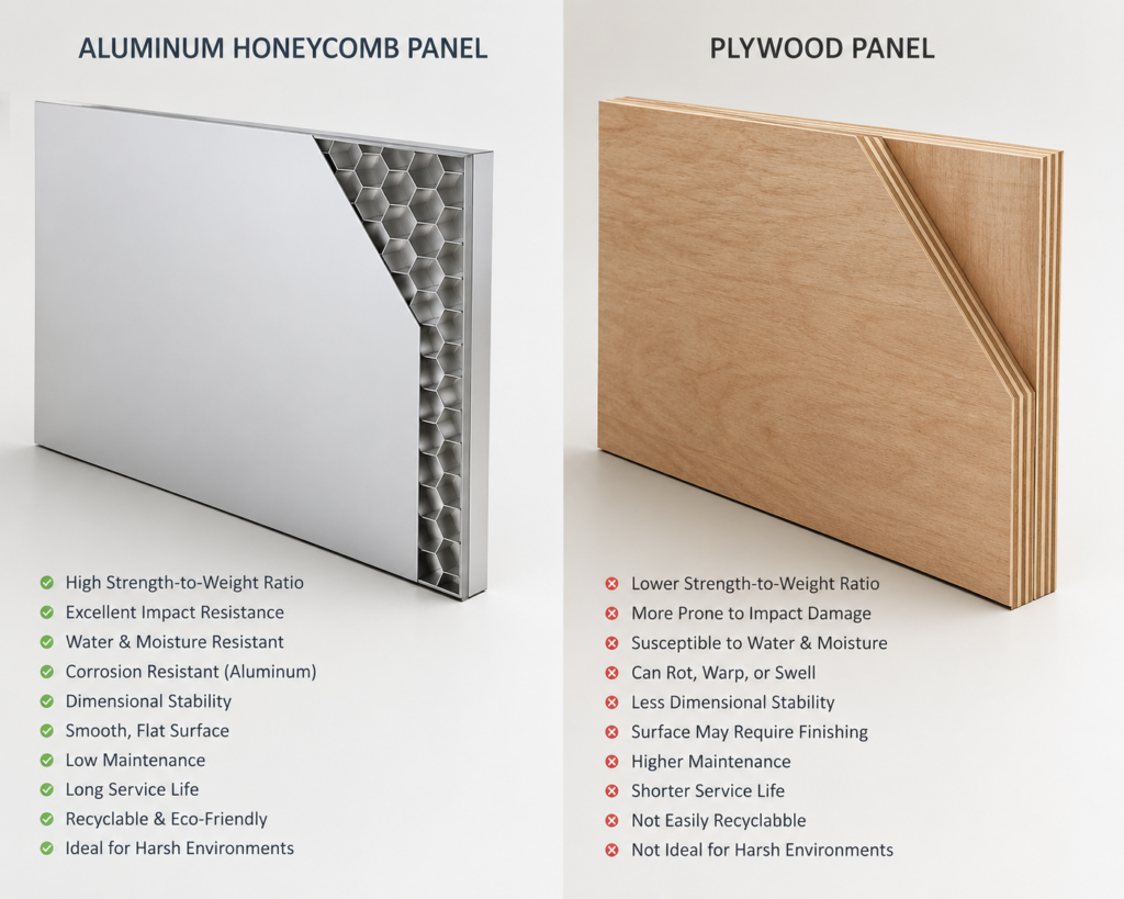 Aluminum honeycomb panels vs plywood for truck and trailer bodies