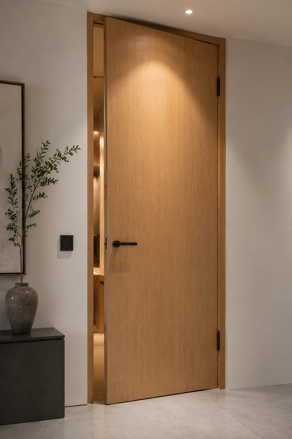 Aluminum honeycomb interior door panel for kitchen and moisture-prone areas