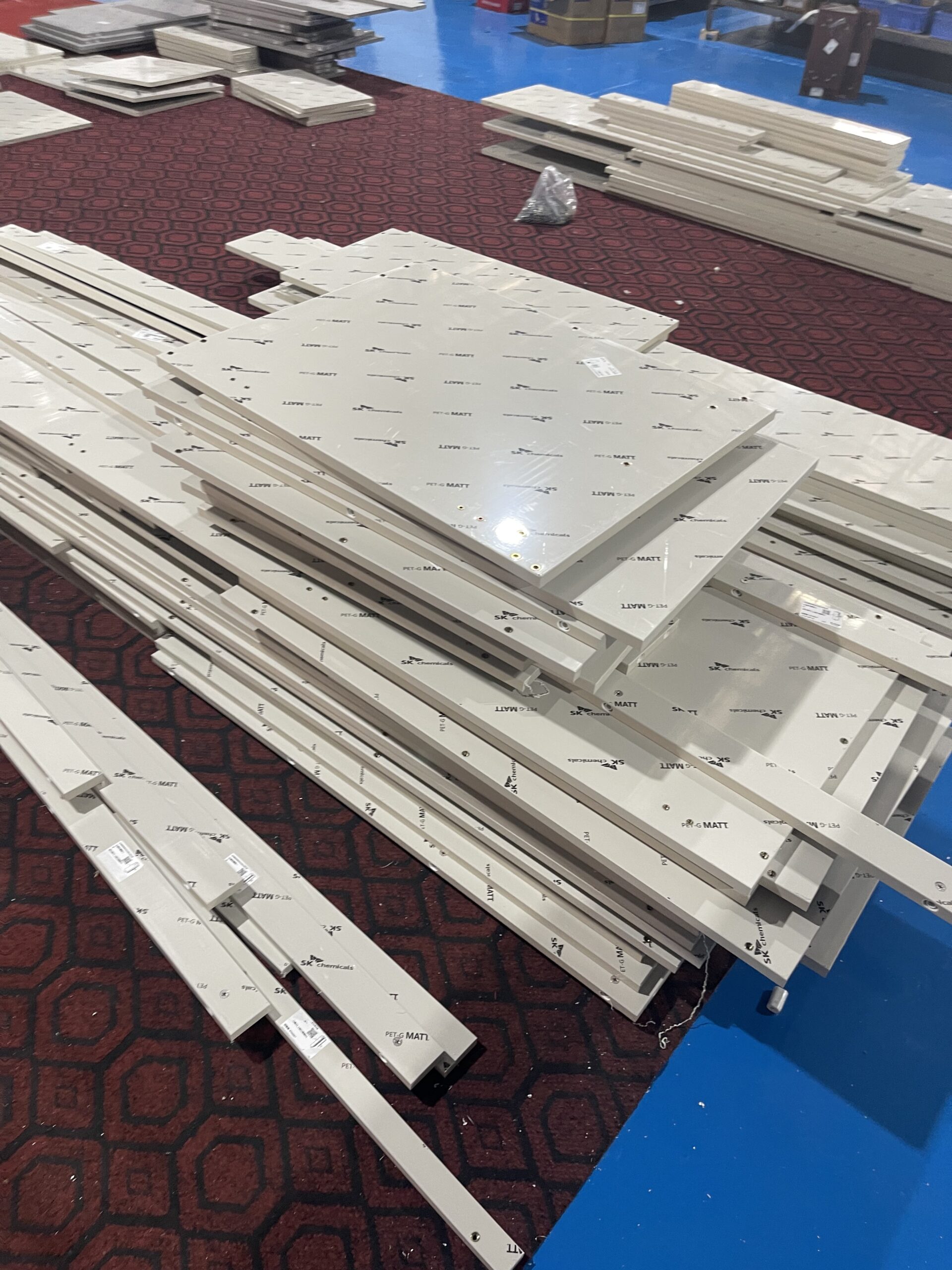 CNC processed aluminum honeycomb cabinet panels for modern furniture manufacturing