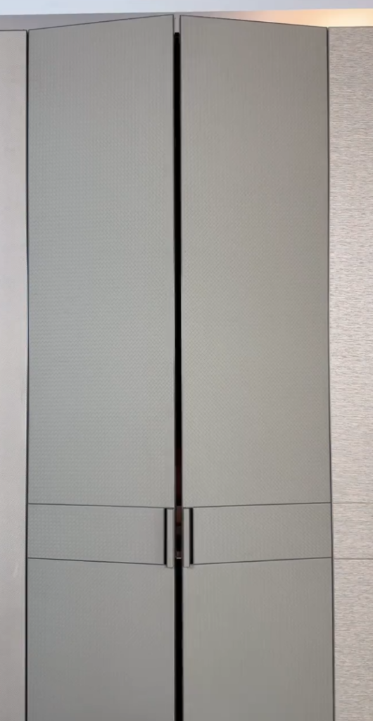 Luxury leather wardrobe doors for modern bedroom interior