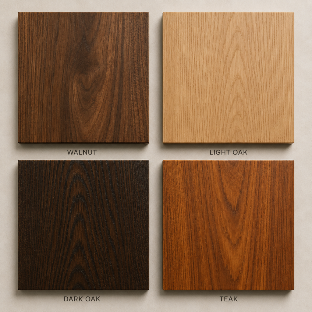 Natural walnut oak teak and realistic wood grain finishes for aluminum honeycomb panels