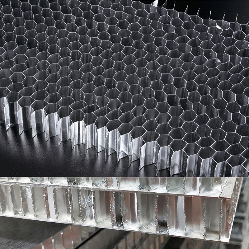 Aluminum honeycomb core and sandwich panel structure
