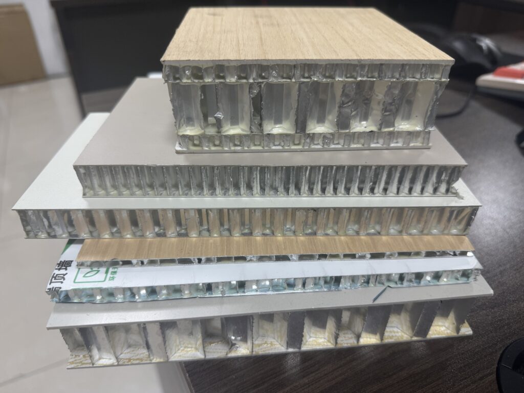 Aluminum honeycomb panel samples for marine applications